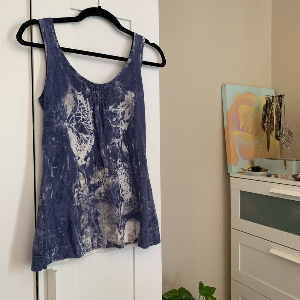 NIC+ZOE 🌌 natural dyed indigo + white knit tank